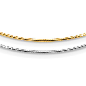 Leslie's 14K Two-tone Polished Reversible with 2in ext. Necklace