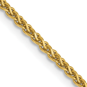 14K 22 inch 1.7mm Diamond-cut Spiga with Lobster Clasp Chain