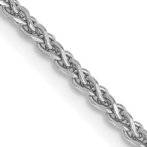 14K White Gold 22 inch 1.7mm Diamond-cut Spiga with Lobster Clasp Chain