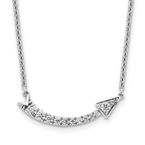 14K White Gold Lab Grown VS/SI FGH Dia Arrow Necklace