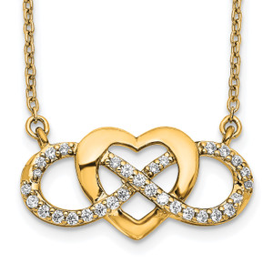14k Diamond Infinity Heart 18 inch Necklace