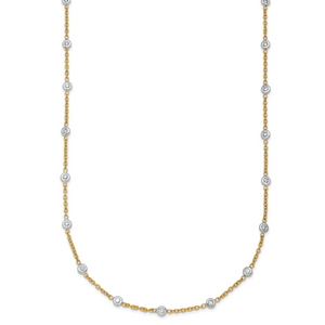 Herco 18K TT Lab Grown Diamond VS/SI DEF Stations 24 inch Necklace