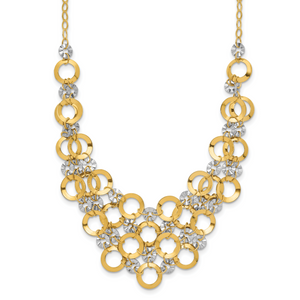 14K Two-Tone Adjustable Circle Necklace