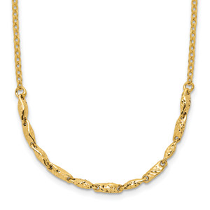 Leslie's 14K Polished and Diamond-cut with 1in ext. Necklace