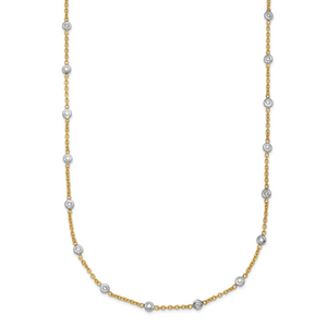 Herco 14K TT Lab Grown Diamond VS/SI DEF Stations 18 inch Necklace