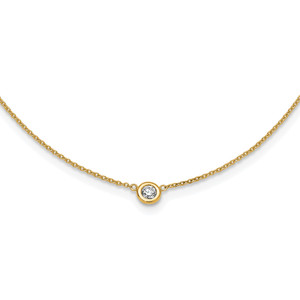 Herco 18K  Diamond Bezel 16 inch Necklace
