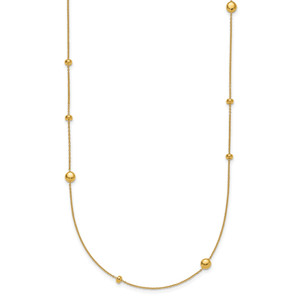 HERCO Gold Round & Flat Beads on Chain Necklaces