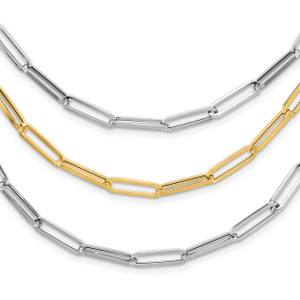 14K Two-tone Polished Fancy Link Necklace