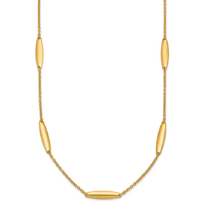 HERCO Gold Elongated Beads on Chain Necklaces