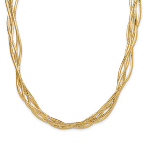 Leslie's 14K Mesh Diamond-cut 4-strand Wave Necklace