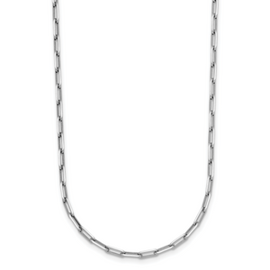 HERCO Platinum Polished Knife-Edge Solid Paper Clip Chain Necklaces