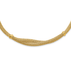 Leslie's 14K Polished and Textured Fancy Necklace