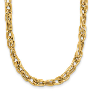 Leslie's 10K Polished Fancy Link with 1in ext. Necklace