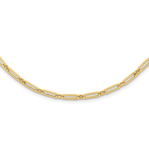 Leslie's 14K Polished Flat Oval Link Necklace
