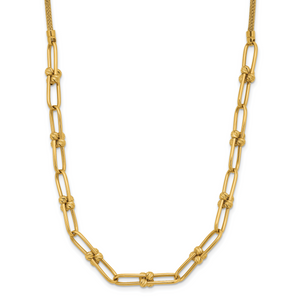 Leslie's 14K Polished and Diamond-cut Fancy Link Necklace