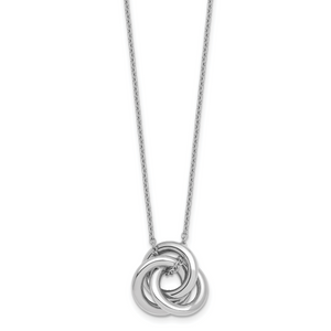 Herco 14K White Gold Interlocked Circles 16in with 1.5in Ext  Necklace