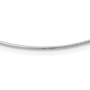 Leslie's 14K White Gold 1.2mm Detachable Clasp Omega Necklace