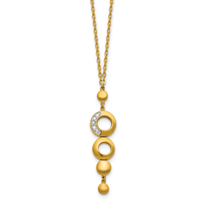 Herco 14K Polished Diamond Circles 18 inch Drop Necklace