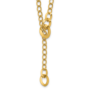 Leslie's 14K Polished Fancy Curb Link Lariat Necklace