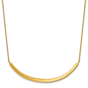 Herco 14K Polished Twisted Bar 16in with 2in ext. Necklace