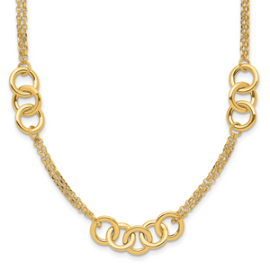 Leslie's 14K Polished 2-strand with Circles Necklace