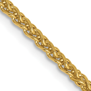 14K 22 inch 2.1mm Diamond-cut Spiga with Lobster Clasp Chain