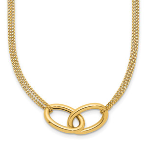 Leslie's 14K Polished intertwined Ovals 2-Strand with 1in ext. Necklace