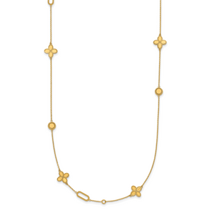 HERCO Gold Flowers & Discs Fancy Link Necklaces