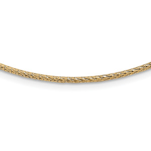 14k Two-Tone 2mm with  2in ext. Reversible Omega Necklace