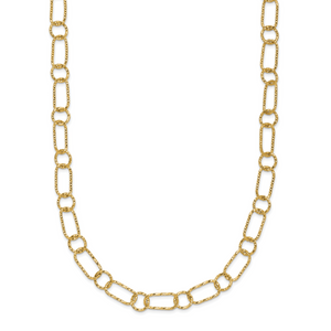 HERCO Gold Twisted Circle & Oval Link Necklaces