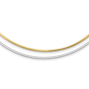 14k Two-tone Reversible 2mm Omega Necklace