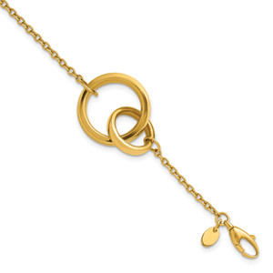 HERCO Gold Polished Interlocking Circles on Chain Necklaces