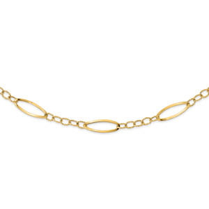 Leslie's 14K Polished D/C Fancy Link Necklace