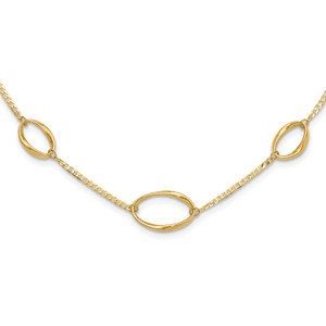 Leslie's 14k Polished Oval Link 20in Necklace