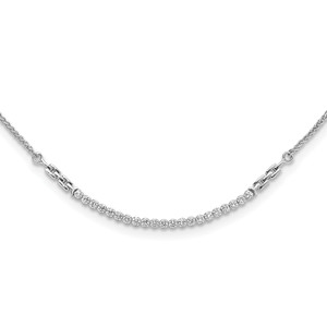 14K White Gold Lab Grown VS/SI FGH Dia Tennis Style Bolo Adjustable Necklac