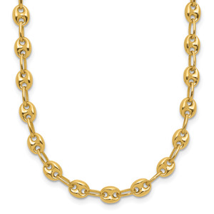 Leslie's 14K Polished Puffed Mariner Link Necklace