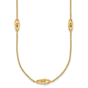 Herco 14K Polished Double Link Station Necklace