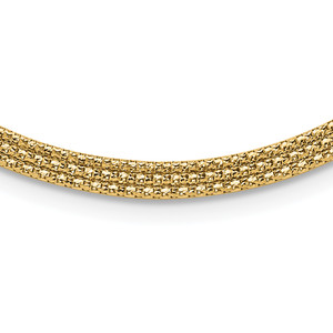 Leslie's 14K with Diamond-cut Accent and 2in. ext. Woven Necklace
