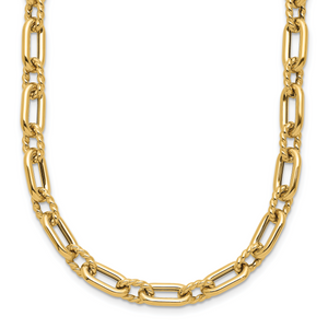 Leslie's 14K Polished & Textured Fancy Link Necklace