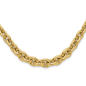 14K Polished and Graduated Fancy Necklace