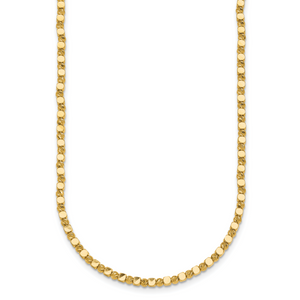 Herco 18K Polished and Diamond-cut 2.5mm Bead 18 inch Necklace