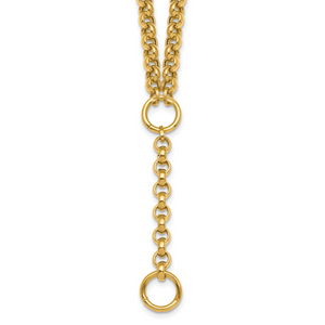 Herco 14K Polished Rolo Link Y-drop 20 inch Lariat Necklace