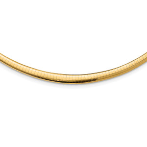 14k with Rhodium 3/6mm Graduated Reversible Omega Necklace