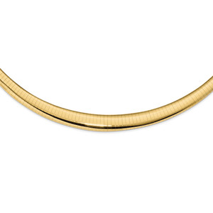 14k Polished 4/8mm Graduated Omega Necklace