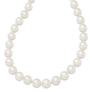 14k 9.5-12mm White Saltwater Cultured South Sea Graduated Pearl Necklace