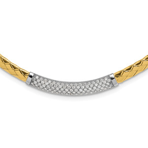 HERCO Gold High Polish Woven Necklaces with Diamonds