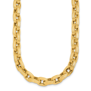 Herco Gold Polished and Brushed Fancy Cable Link Necklaces
