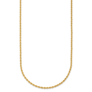 HERCO Gold Classic Solid Rope Chain Necklaces