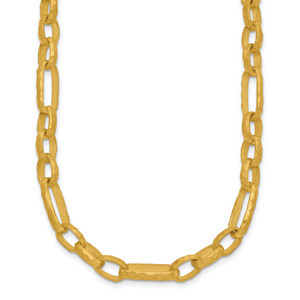 HERCO Gold Hammered Fancy Link Necklaces