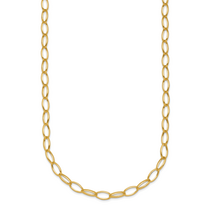 HERCO Gold Polished Solid Oval Link Chain Necklaces